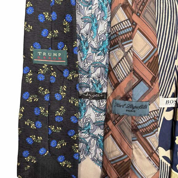 Vintage Silk Ties Bold Print Neckties, Retro Menswear Gift, Wedding Guest - Picture 5 of 5